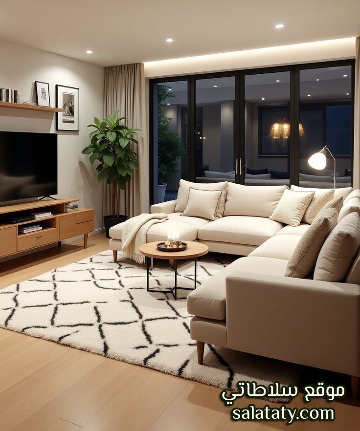 غرفة معيشة بتصميم أنيق