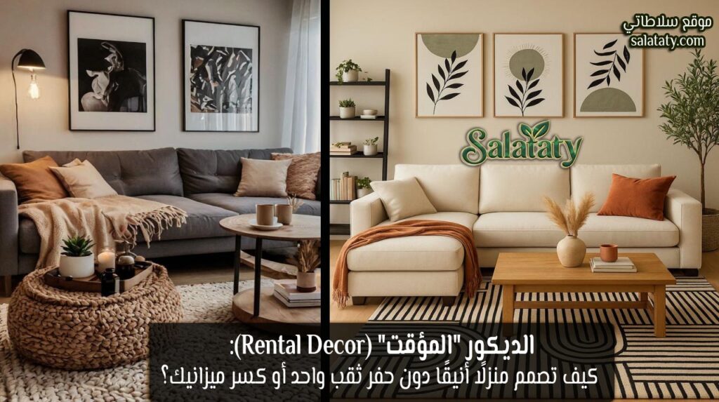 الديكور "المؤقت" (Rental Decor): كيف تصمم منزلًا أنيقًا دون حفر ثقب واحد أو كسر ميزانيك؟